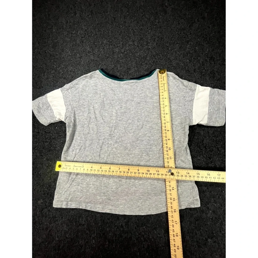 Justice T Shirt Girls S(7/8) Heather Gray Los Angeles Sequin Varsity V Neck